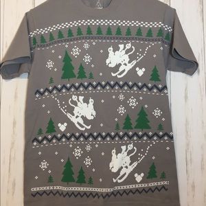 Disney Gray Short Sleeve Tee with White and Green Design